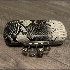 Snakeskin Skull Knuckle Clutch